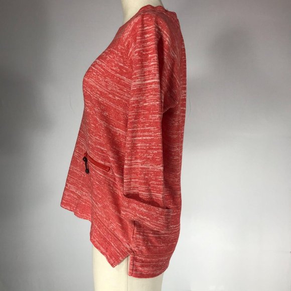 JNY Sport Jones New York Women's Size Small Orange White Knit Pullover Sweater - Picture 4 of 10